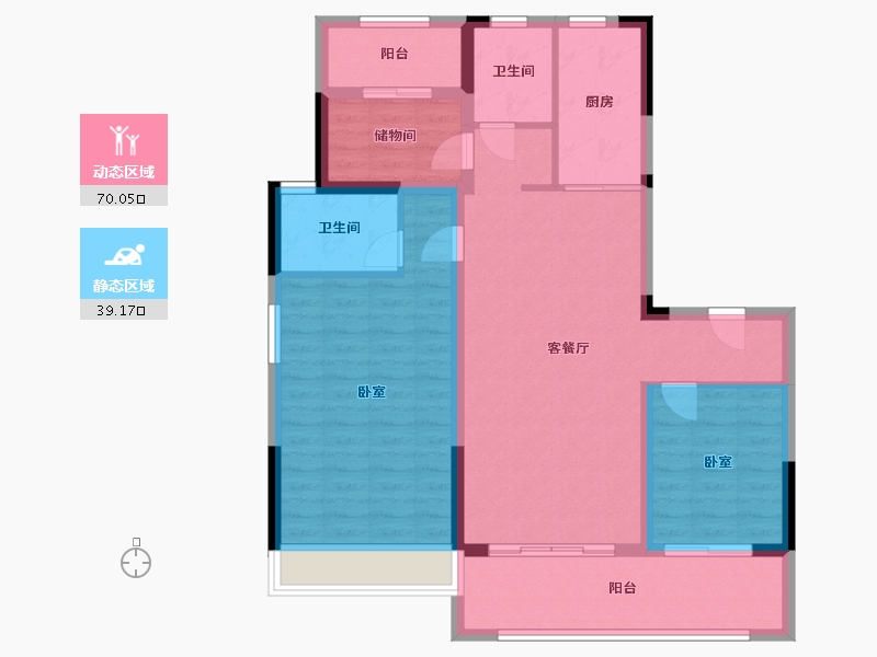 江苏省-镇江市-中南·聆江阁-98.00-户型库-动静分区