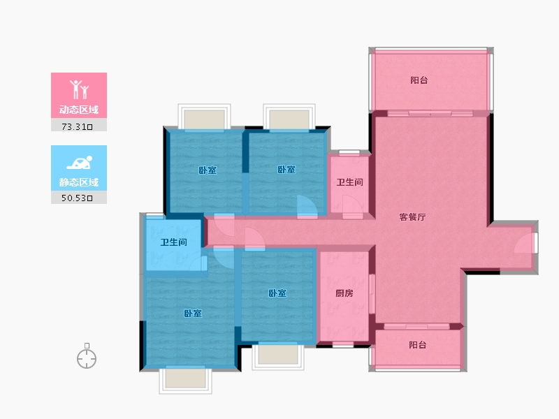 湖南省-邵阳市-懿品阁-109.15-户型库-动静分区