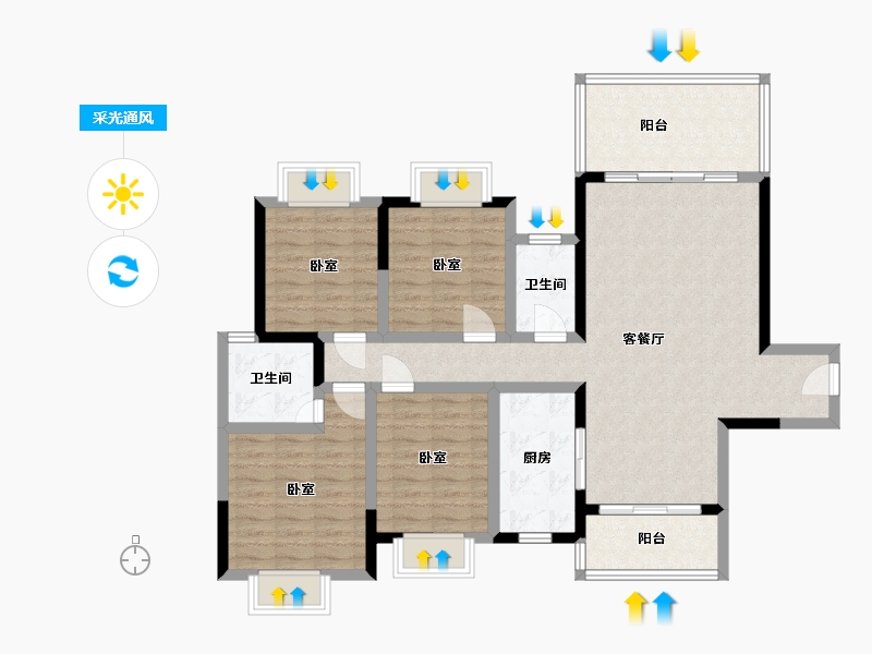 湖南省-邵阳市-懿品阁-109.15-户型库-采光通风