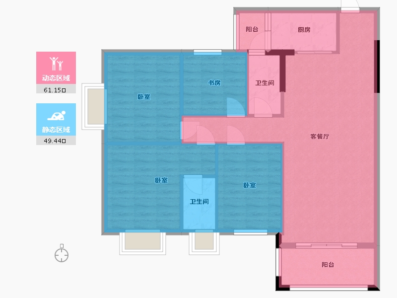 广东省-梅州市-合兴山水名都二期-100.46-户型库-动静分区