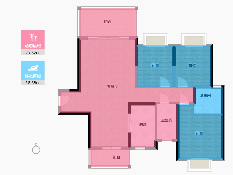 湖南省-邵阳市-懿品阁-100.71-户型库-动静分区