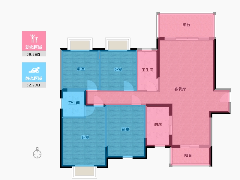 湖南省-邵阳市-新时代家园-108.83-户型库-动静分区