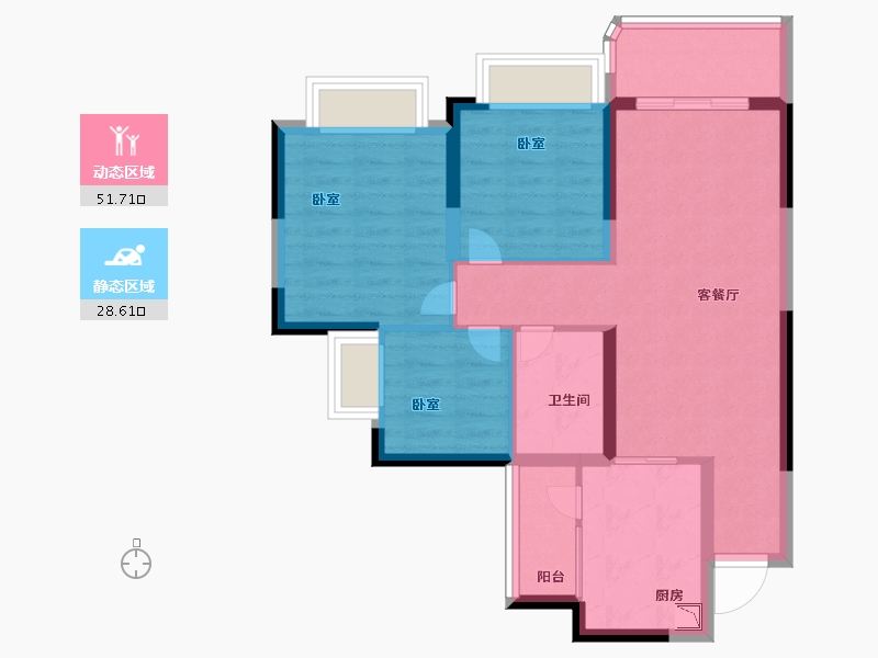 广东省-广州市-广州恒大阳光半岛-70.99-户型库-动静分区