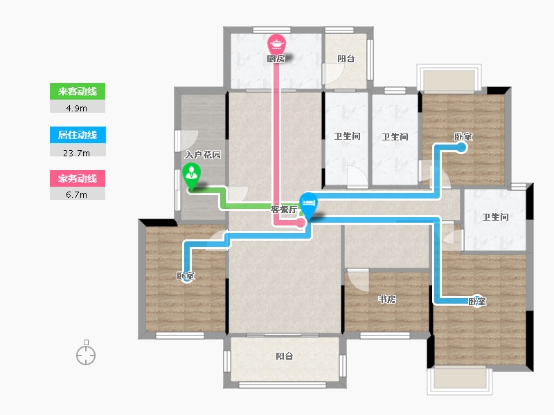 湖南省-衡阳市-雅士林欣城江岳府-128.35-户型库-动静线