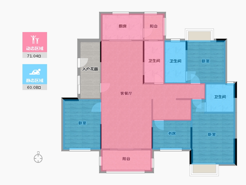 湖南省-衡阳市-雅士林欣城江岳府-128.35-户型库-动静分区