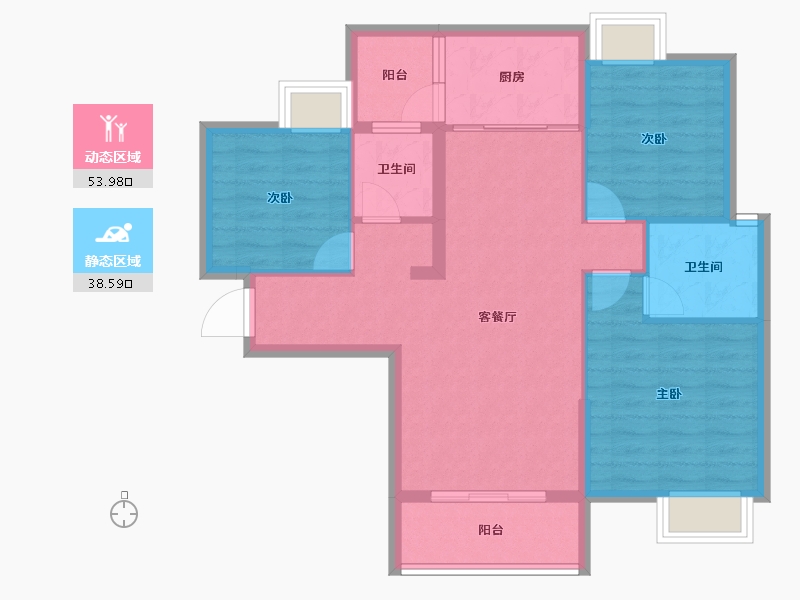 湖北省-黄冈市-麻城金丰国际生态城-83.04-户型库-动静分区