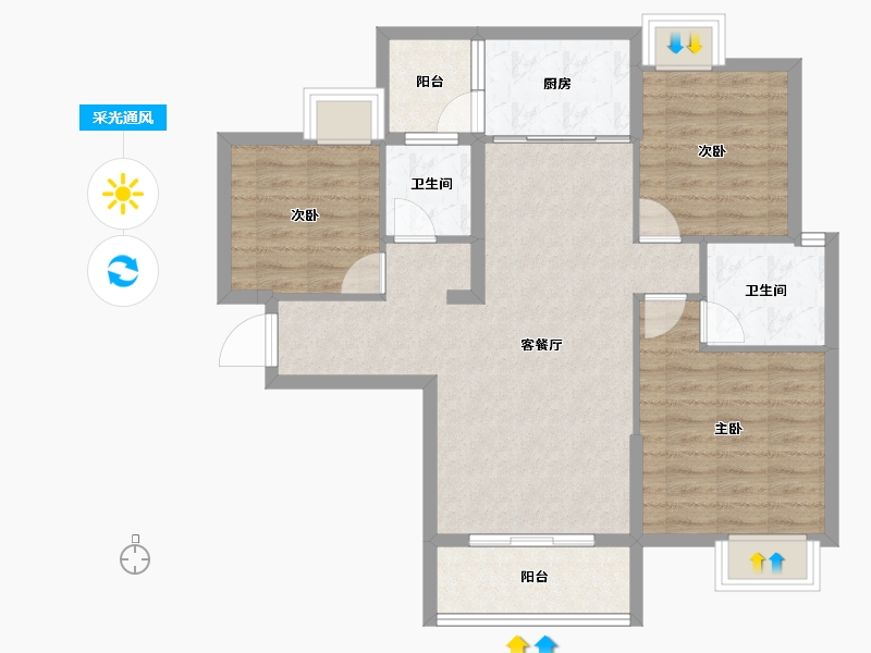 湖北省-黄冈市-麻城金丰国际生态城-83.04-户型库-采光通风