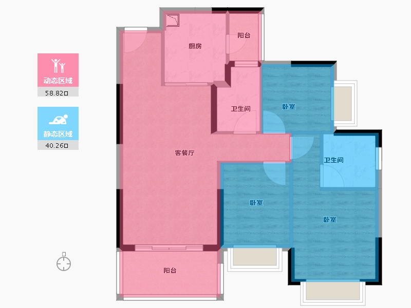 广东省-广州市-清远恒大花溪谷-89.10-户型库-动静分区