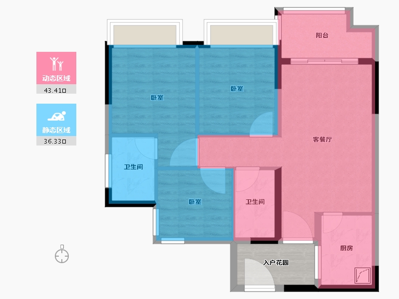 广东省-河源市-富力天禧花园-76.00-户型库-动静分区