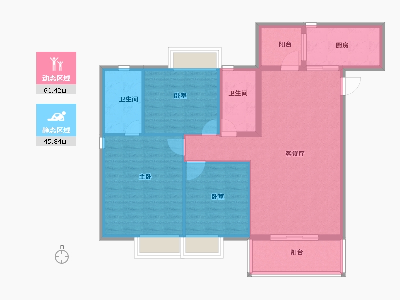 湖北省-黄冈市-麻城金丰国际生态城-96.81-户型库-动静分区