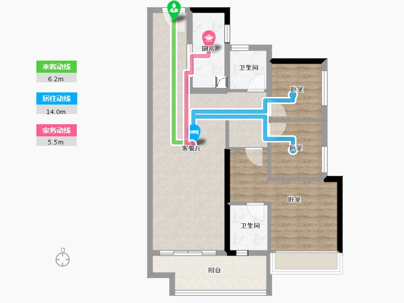 广东省-江门市-新会保利西海岸-79.16-户型库-动静线