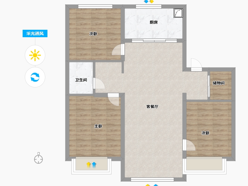 吉林省-长春市-万科星光城-84.00-户型库-采光通风