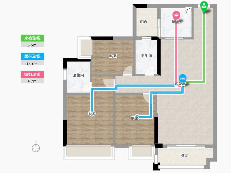 广东省-梅州市-君悦世家汇丰园-90.47-户型库-动静线