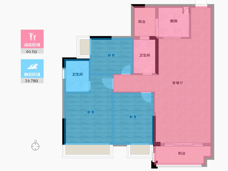 广东省-梅州市-君悦世家汇丰园-90.47-户型库-动静分区