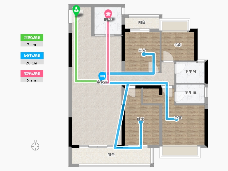 湖南省-长沙市-金茂建发·泊悦-114.00-户型库-动静线