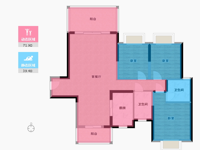 湖南省-邵阳市-懿品阁-99.72-户型库-动静分区