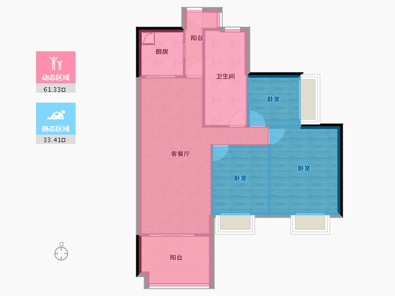 广东省-东莞市-保利领秀山-85.88-户型库-动静分区