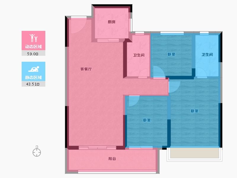 湖南省-长沙市-金茂建发·泊悦-92.00-户型库-动静分区