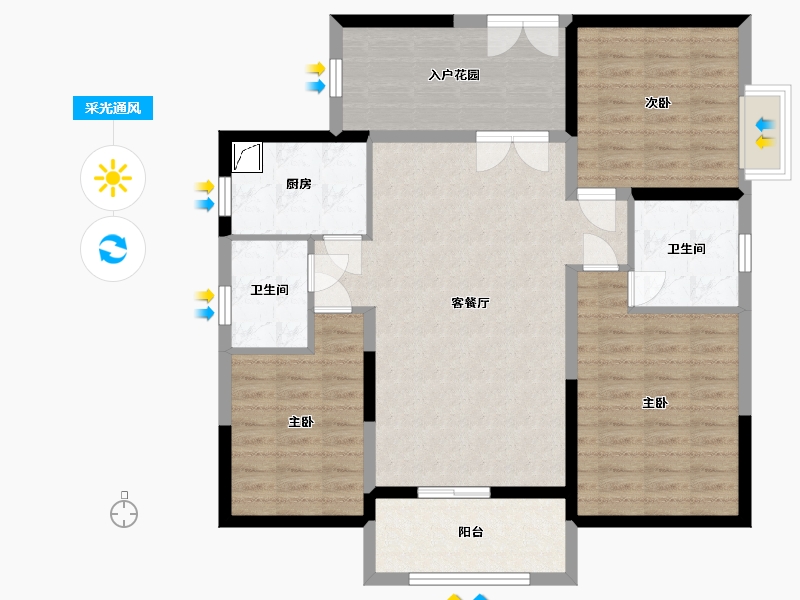 湖南省-长沙市-恒生碧水龙庭-99.95-户型库-采光通风