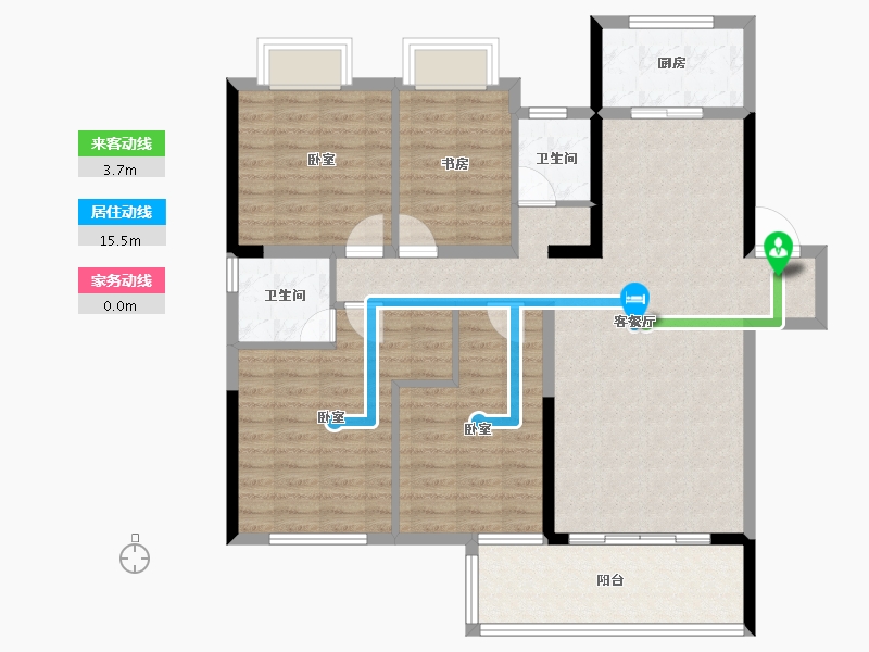 湖南省-长沙市-中国铁建·京师璟台-106.90-户型库-动静线