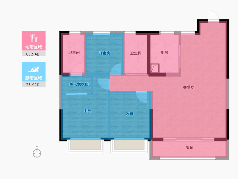 吉林省-长春市-万达长春国际影都-87.18-户型库-动静分区