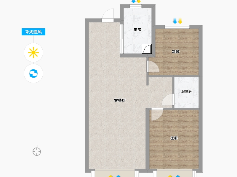 吉林省-长春市-万科星光城-66.01-户型库-采光通风