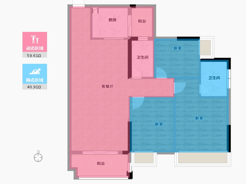 广东省-梅州市-君悦世家汇丰园-90.45-户型库-动静分区