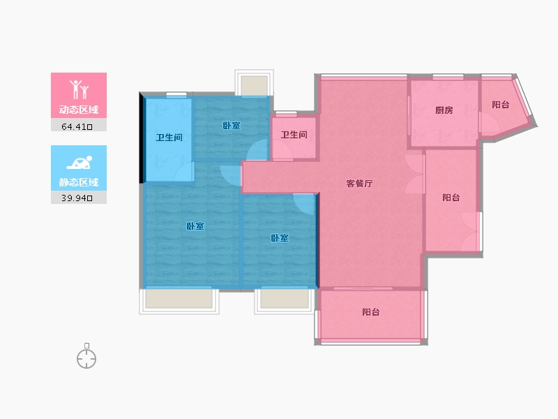 广东省-东莞市-保利领秀山-95.41-户型库-动静分区