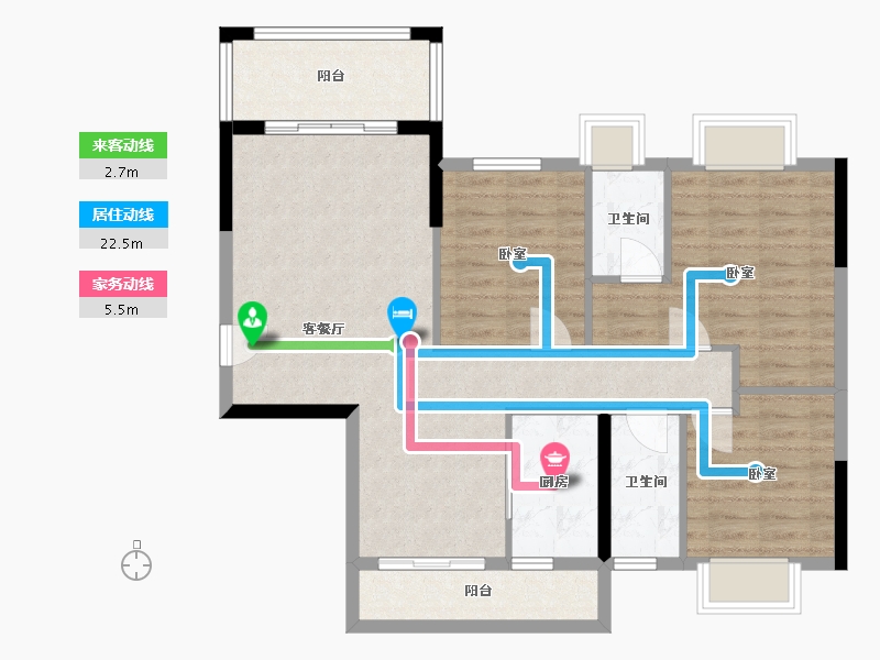 广东省-梅州市-合兴山水名都二期-87.97-户型库-动静线