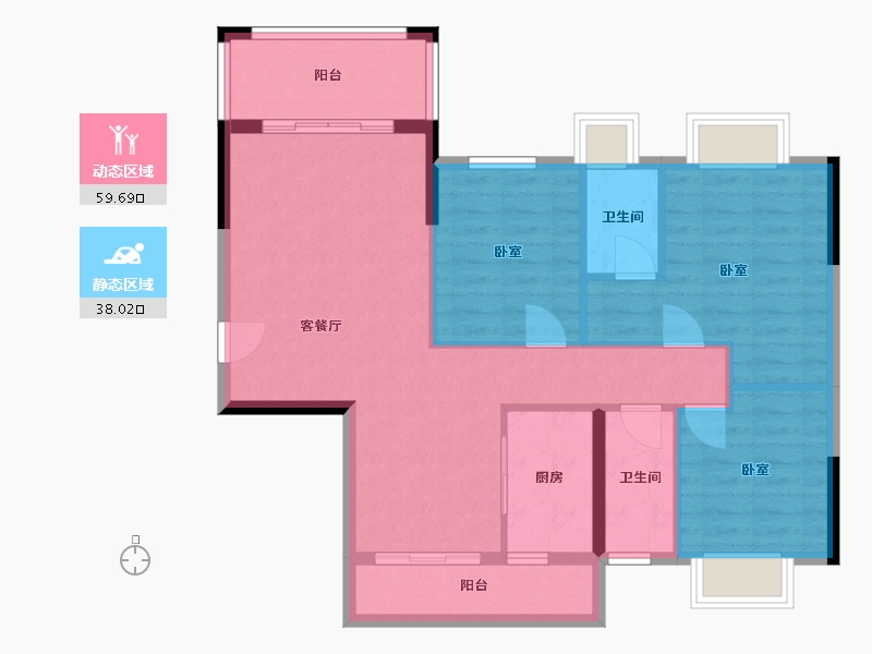 广东省-梅州市-合兴山水名都二期-87.97-户型库-动静分区