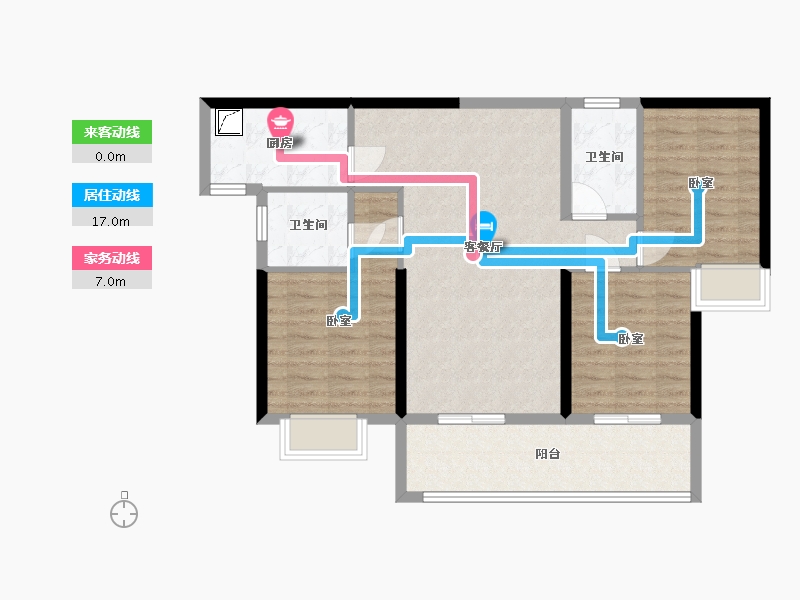 广东省-梅州市-丰顺碧桂园滨江时代-85.58-户型库-动静线