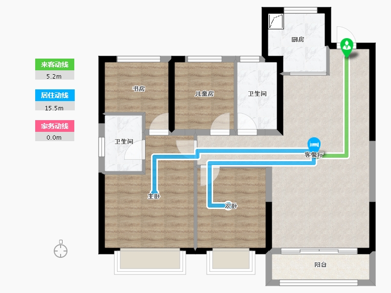 吉林省-长春市-万达长春国际影都-87.58-户型库-动静线