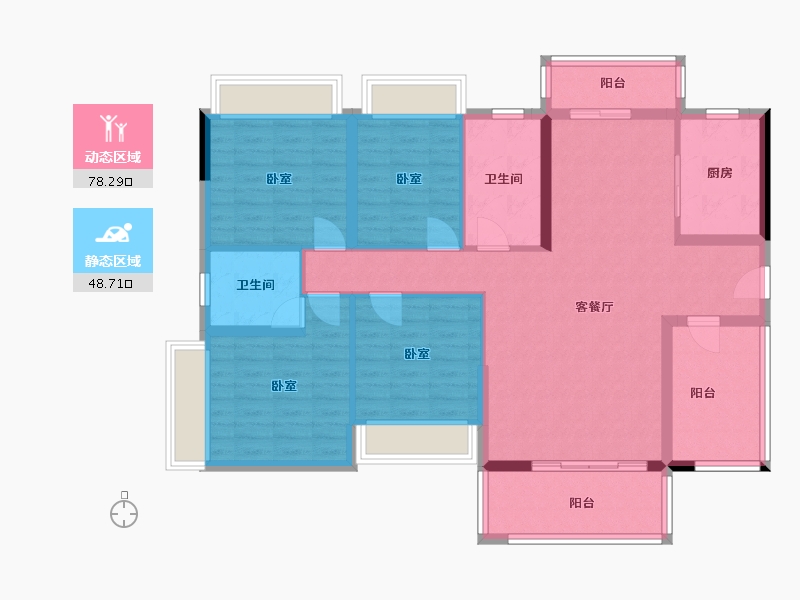 广东省-河源市-铭成锦上花-113.89-户型库-动静分区