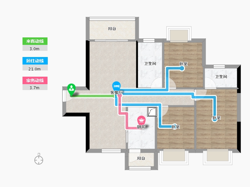 广东省-东莞市-御海蓝岸臻品-76.57-户型库-动静线