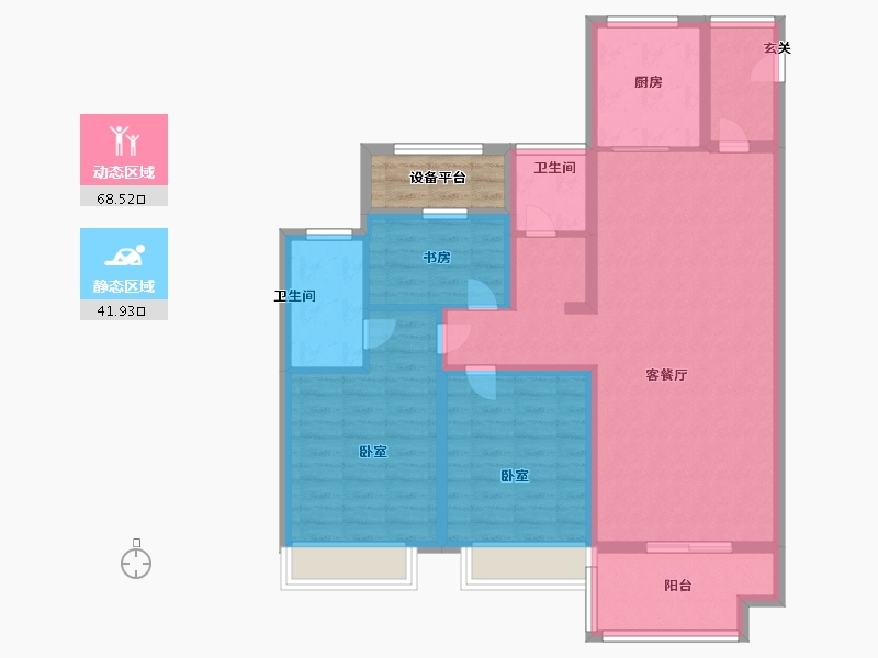 安徽省-六安市-海亮·官邸-102.00-户型库-动静分区