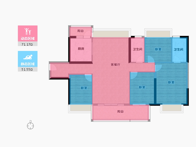 广东省-阳江市-浩丰海棠湾-110.85-户型库-动静分区