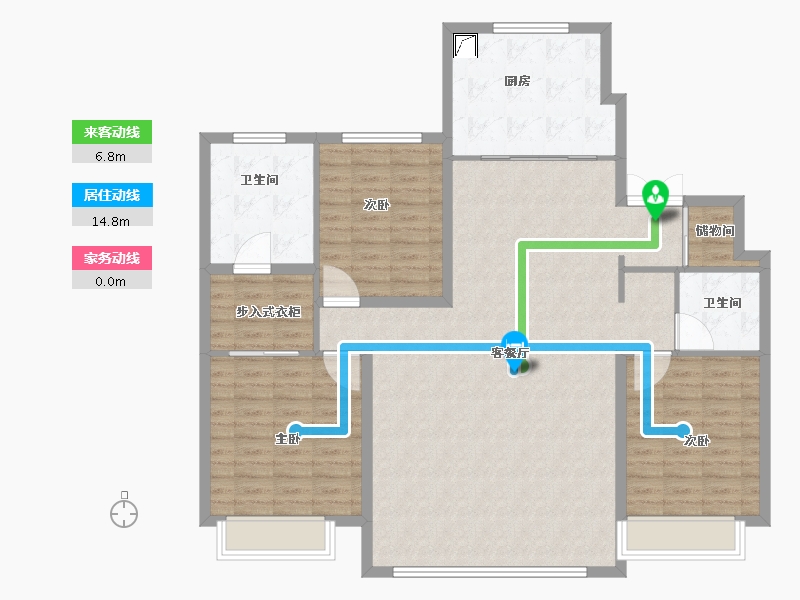 吉林省-长春市-万科星光城-130.00-户型库-动静线