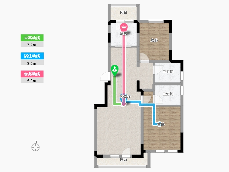 吉林省-长春市-绿地澜溪府-77.75-户型库-动静线