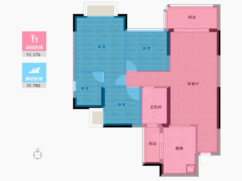 广东省-广州市-广州恒大阳光半岛-78.00-户型库-动静分区