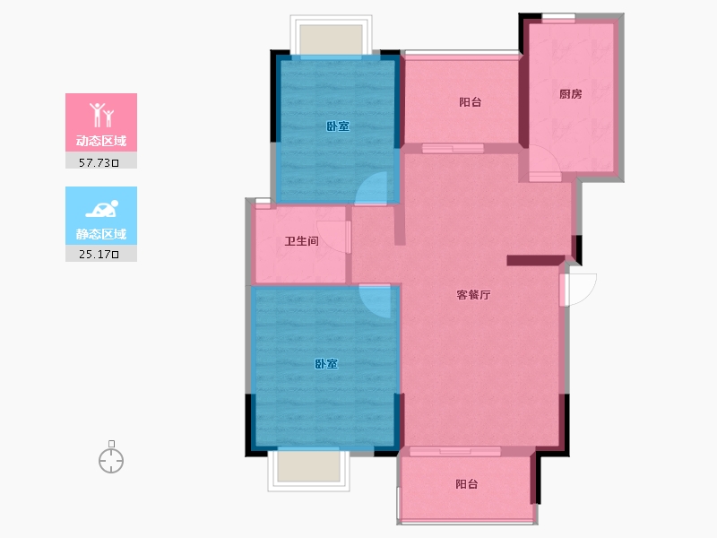 湖南省-常德市-恒盛世家-74.43-户型库-动静分区