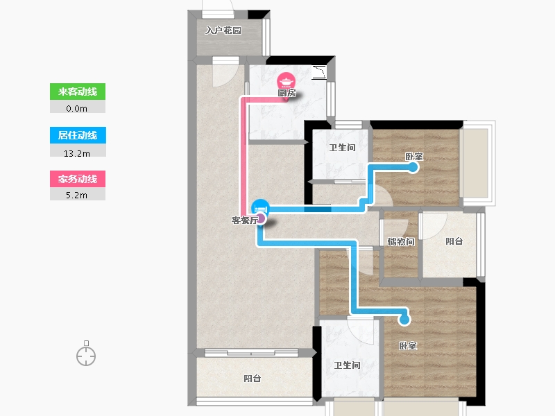 广东省-广州市-方圆星宇月岛-69.99-户型库-动静线