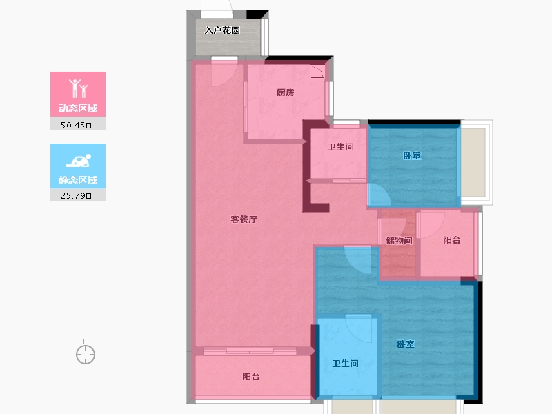 广东省-广州市-方圆星宇月岛-69.99-户型库-动静分区