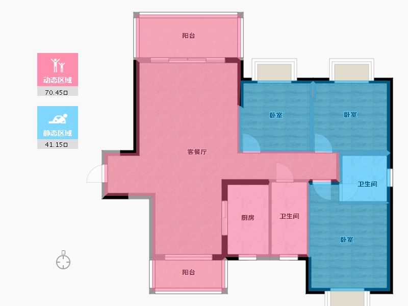 湖南省-邵阳市-新时代家园-100.95-户型库-动静分区