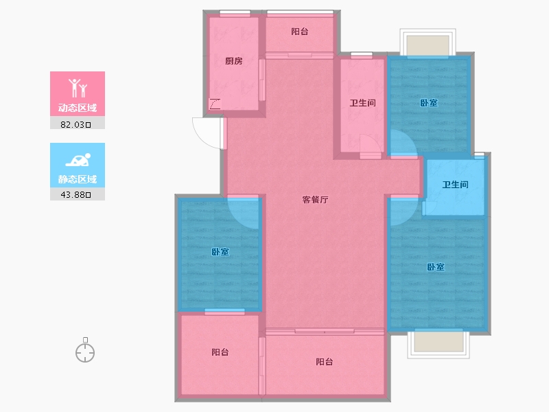 湖南省-怀化市-顺天学府花园-113.13-户型库-动静分区