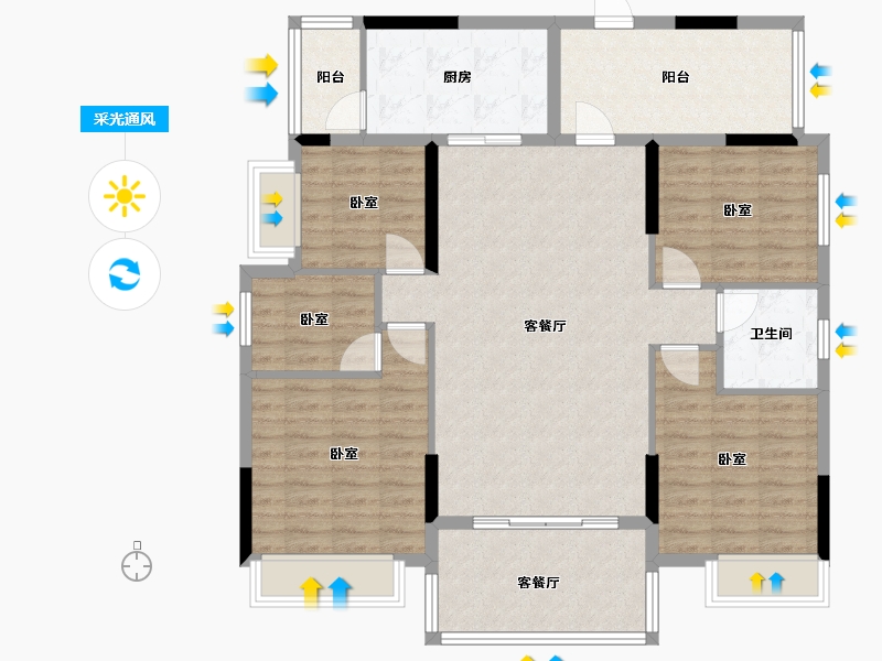 广东省-河源市-胜业豪庭-118.00-户型库-采光通风