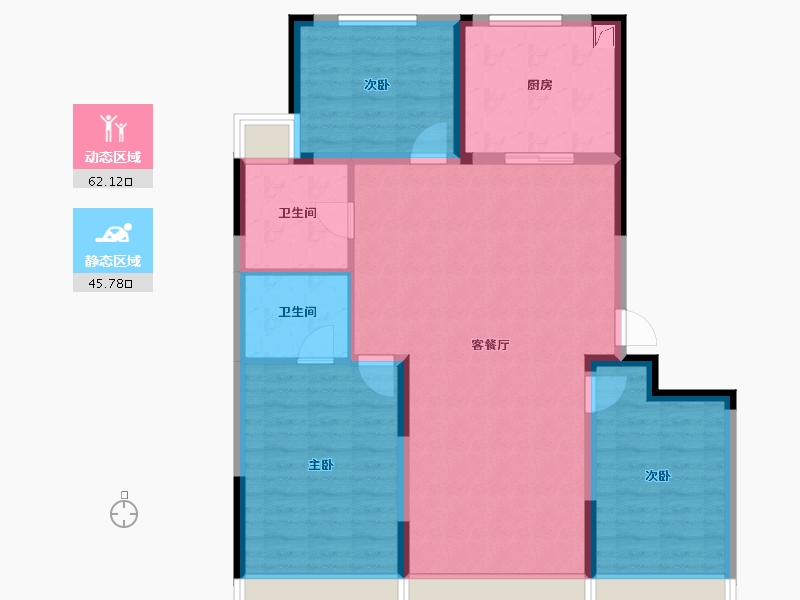 吉林省-长春市-中海锦城-97.56-户型库-动静分区