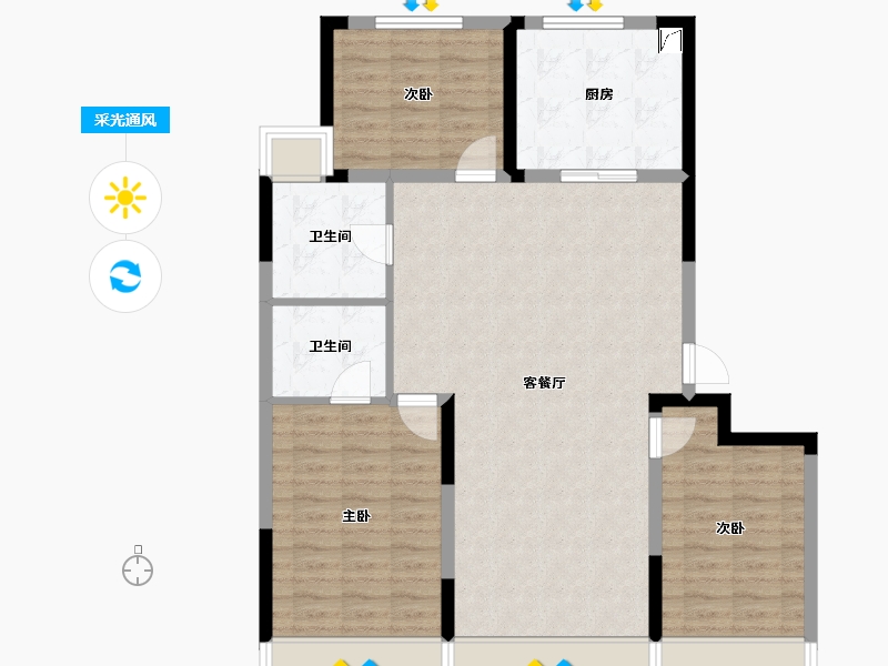 吉林省-长春市-中海锦城-97.56-户型库-采光通风