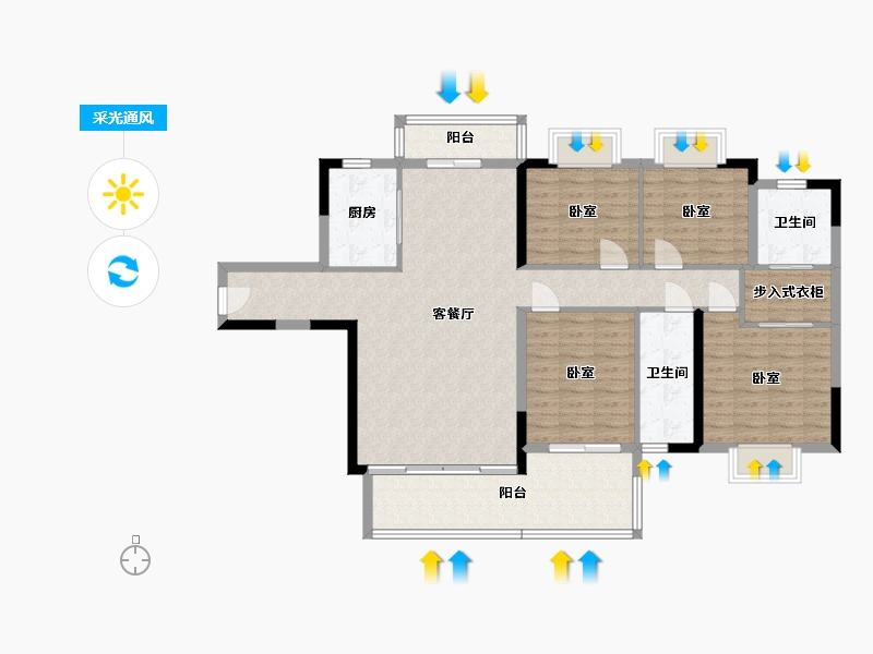 湖南省-邵阳市-华之家凤凰台-121.89-户型库-采光通风