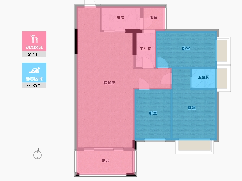 广东省-梅州市-合兴山水名都二期-88.24-户型库-动静分区