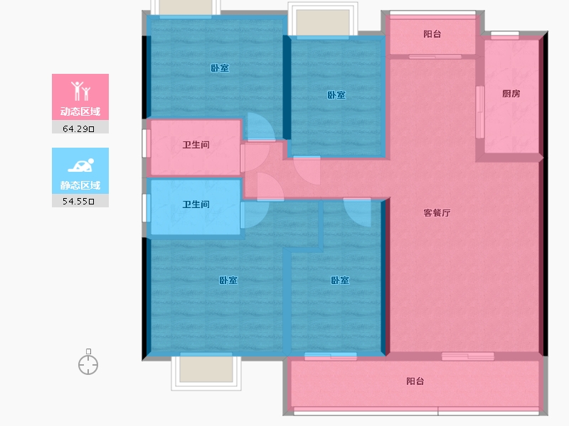 广东省-梅州市-丰顺碧桂园滨江时代-106.03-户型库-动静分区